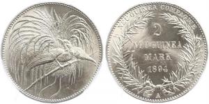 2 Mark New Guinea Silver 