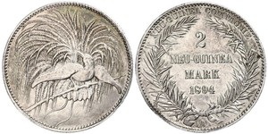 2 Mark New Guinea Silver 