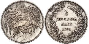 2 Mark New Guinea Silver 