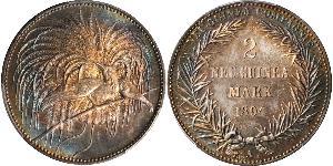2 Mark New Guinea Silver 