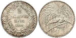 2 Mark New Guinea Silver 