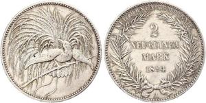 2 Mark New Guinea Silver 