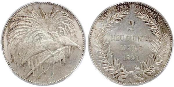 2 Mark New Guinea Silver 