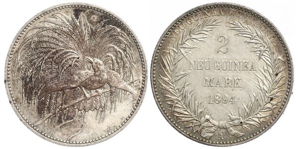 2 Mark New Guinea Silver 