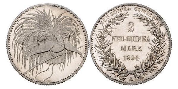 2 Mark New Guinea Silver 