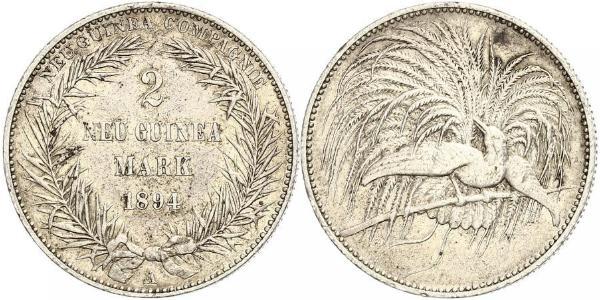 2 Mark New Guinea Silver 