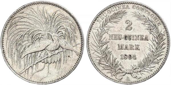 2 Mark New Guinea Silver 