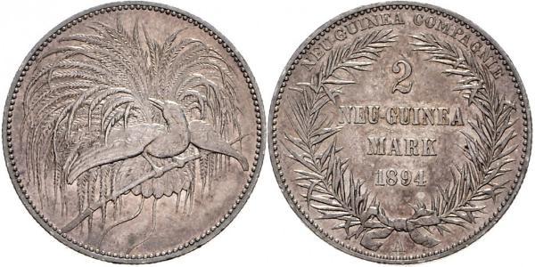 2 Mark New Guinea Silver 