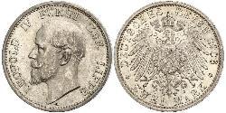 2 Mark Principality of Lippe (1123 - 1918) Silver Leopold IV, Prince of Lippe