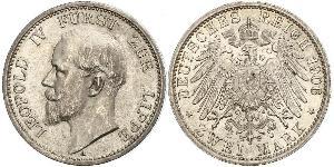 2 Mark Principality of Lippe (1123 - 1918) Silver Leopold IV, Prince of Lippe