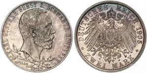 2 Mark Schwarzburg-Sondershausen (1599-1920) Silver 