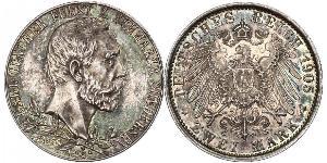 2 Mark Schwarzburg-Sondershausen (1599-1920) Silver 