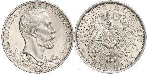 2 Mark Schwarzburg-Sondershausen (1599-1920) Silver 