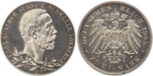 2 Mark Schwarzburg-Sondershausen (1599-1920) Silver 