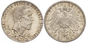 2 Mark Schwarzburg-Sondershausen (1599-1920) Silver 