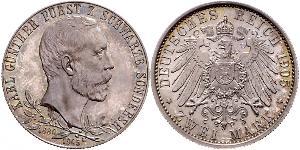 2 Mark Schwarzburg-Sondershausen (1599-1920) Silver 