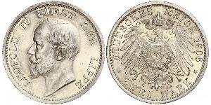 2 Mark 利珀親王國 (1123 - 1918) 銀 Leopold IV, Prince of Lippe