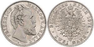 2 Mark 安哈尔特-德绍 / 安哈尔特公国 (1806 - 1918) 銀 弗里德里希一世 (安哈尔特) (1831 - 1904)