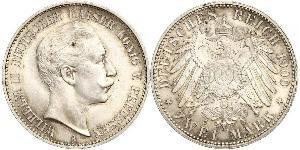 2 Mark 普魯士王國 (1701 - 1918) 銀 威廉二世 (德国)