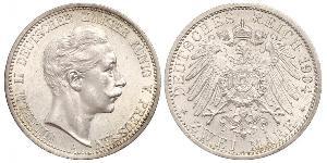 2 Mark 普魯士王國 (1701 - 1918) 銀 威廉二世 (德国)