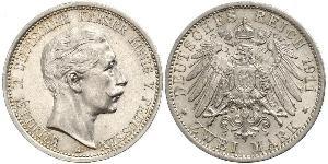 2 Mark 普魯士王國 (1701 - 1918) 銀 威廉二世 (德国)