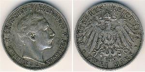 2 Mark 普魯士王國 (1701 - 1918) 銀 威廉二世 (德国)