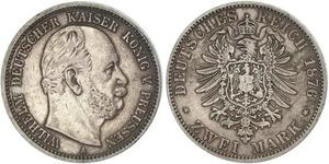 2 Mark 普魯士王國 (1701 - 1918) 銀 威廉一世 (德国)