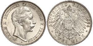 2 Mark 普魯士王國 (1701 - 1918) 銀 威廉二世 (德国)