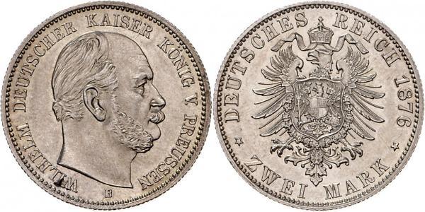 2 Mark 普魯士王國 (1701 - 1918) 銀 威廉一世 (德国)