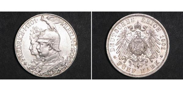 2 Mark 普魯士王國 (1701 - 1918) 銀 威廉二世 (德国)