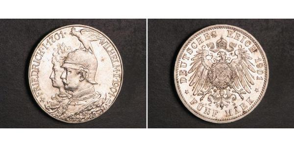 2 Mark 普魯士王國 (1701 - 1918) 銀 威廉二世 (德国)