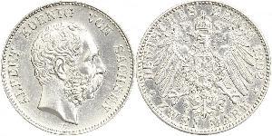 2 Mark 萨克森王国 (1806 - 1918) 銀 阿尔贝特 (萨克森)