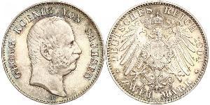 2 Mark 萨克森王国 (1806 - 1918) 銀 格奥尔格 (萨克森)