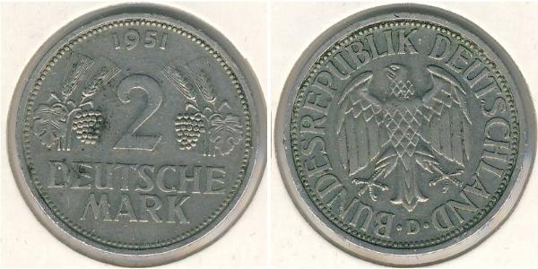 2 Mark 西德 (1949 - 1990) 銅/镍 