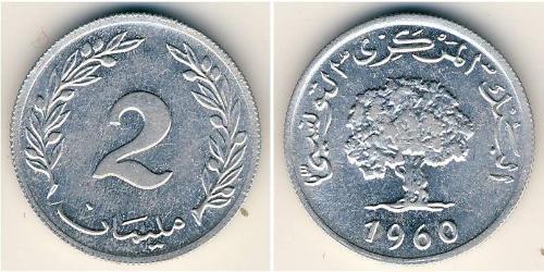 2 Millieme Túnez Aluminio 