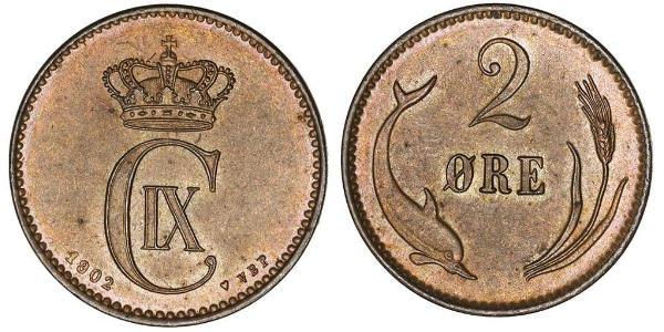 2 Ore Danemark Bronze 