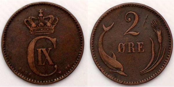 2 Ore Danemark Bronze 