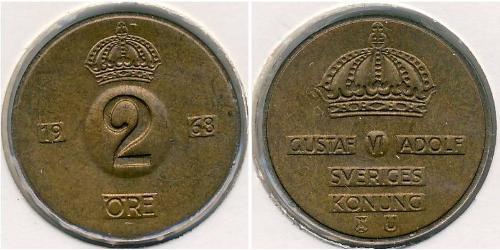 2 Ore Schweden Bronze 