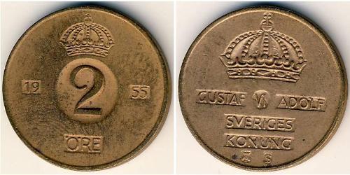 2 Ore Sweden Bronze 