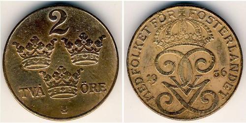 2 Ore Sweden Bronze 