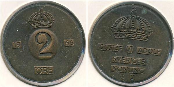 2 Ore Sweden Bronze 