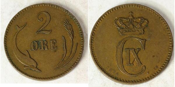 2 Ore Danimarca Bronzo 