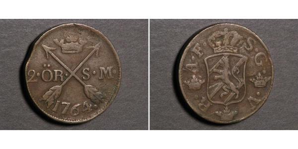 2 Ore Sweden  Adolf Frederick of Sweden (1710 - 1771)