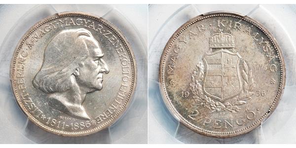 2 Pengo 匈牙利王国 (1920 - 1946) 銀 李斯特·费伦茨