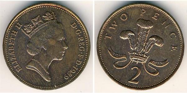 2 Penny Reino Unido Bronce 