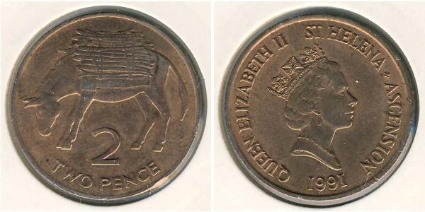 2 Penny Santa Helena (1981 - ) Bronce 