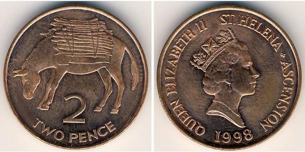 2 Penny St. Helena (1981 - ) Bronze 