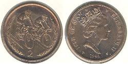 2 Penny Isola di Man Bronzo 