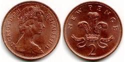 2 Penny Reino Unido (1922-) Cobre Isabel II (1926-2022)