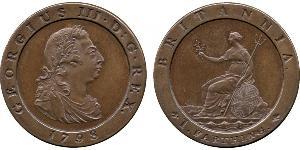 2 Penny Reino de Gran Bretaña (1707-1801) Cobre Jorge III (1738-1820)